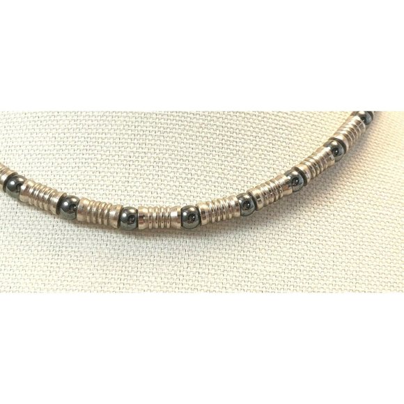 New Choker Necklace Silvertone and hematite beads choose yours - Picture 7 of 9